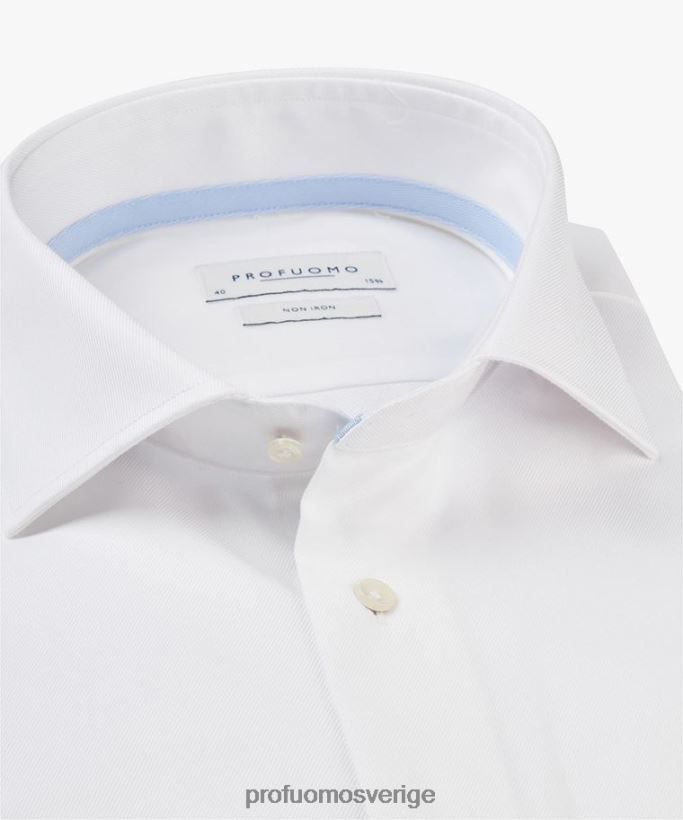 Kläder se Profuomo män tvåskikts twillskjorta vit N8XR4103