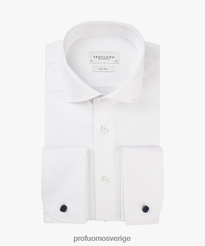 Kläder se Profuomo män tvåskikts twillskjorta vit N8XR4127