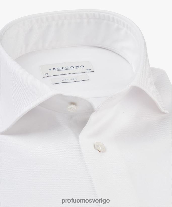 Kläder se Profuomo män tvåskikts twillskjorta vit N8XR4127