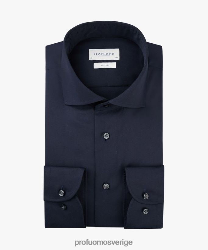 Kläder se Profuomo män twill skjorta Marin N8XR4111