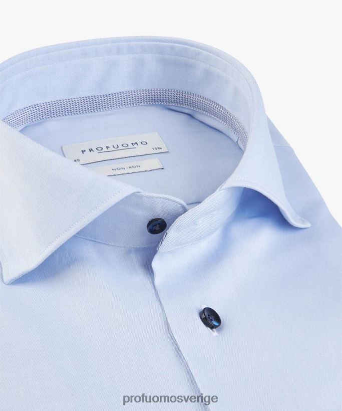 Kläder se Profuomo män twill skjorta blå N8XR440