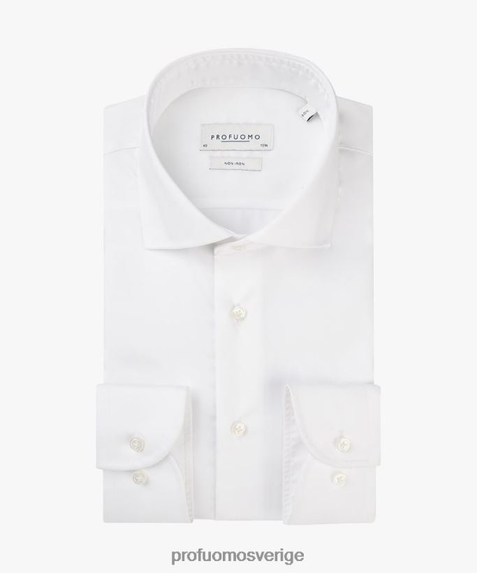 Kläder se Profuomo män twill skjorta extra ls vit N8XR4100