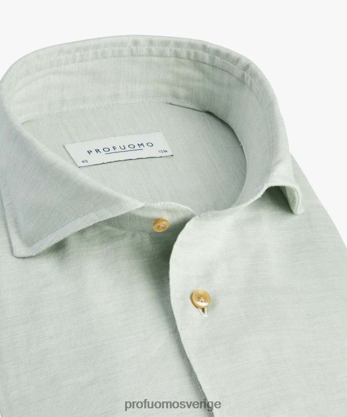 Kläder se Profuomo män twill skjorta grön N8XR4153