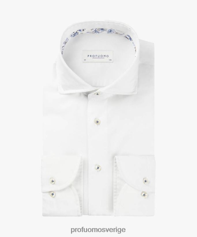 Kläder se Profuomo män twill skjorta vit N8XR435