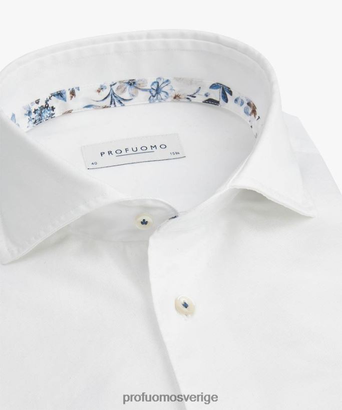 Kläder se Profuomo män twill skjorta vit N8XR435