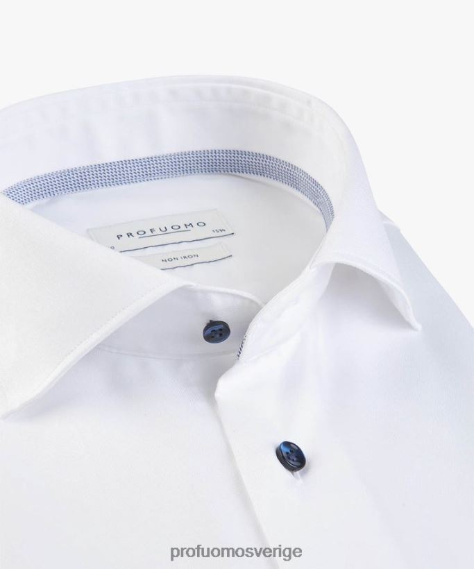 Kläder se Profuomo män twill skjorta vit N8XR449
