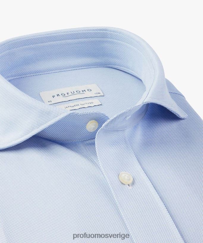 Kläder se Profuomo män oxford japansk stickad skjorta blå N8XR44