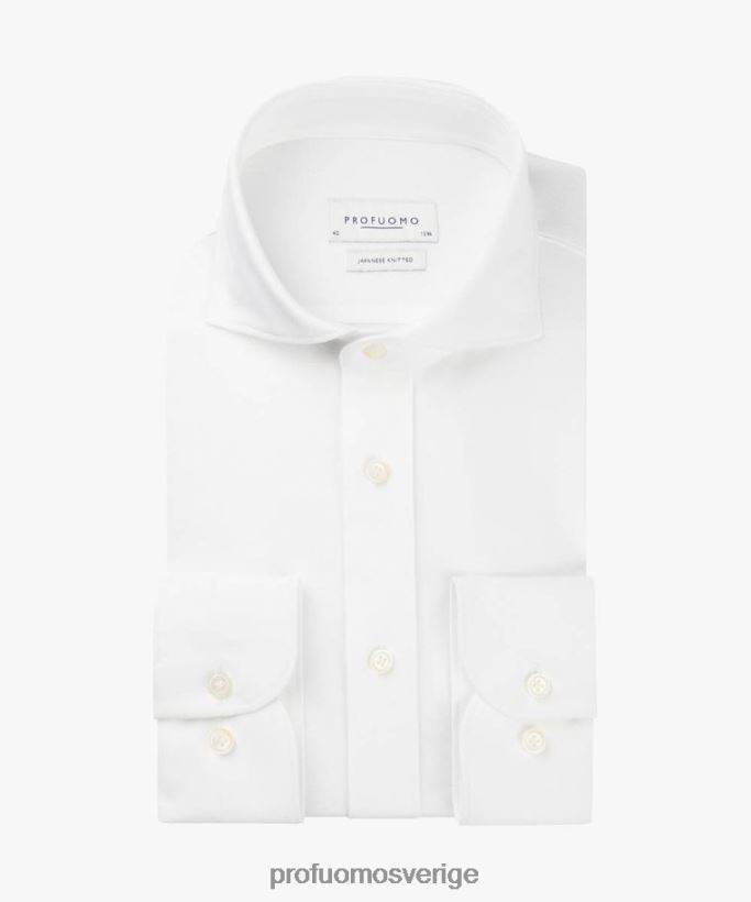 Kläder se Profuomo män oxford japansk stickad skjorta vit N8XR46