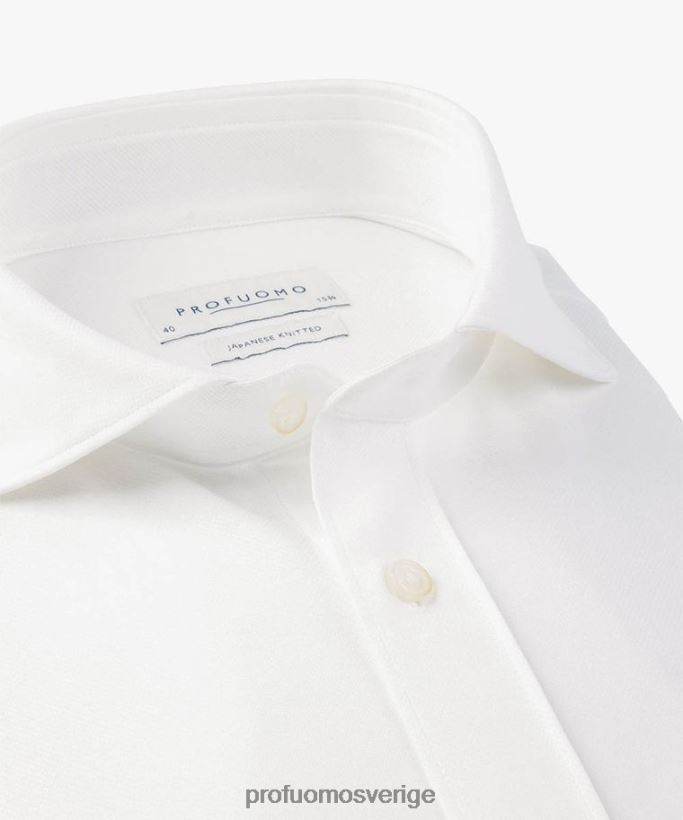Kläder se Profuomo män oxford japansk stickad skjorta vit N8XR46