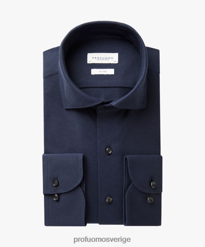 Kläder se Profuomo män stickad skjorta Marin N8XR4139