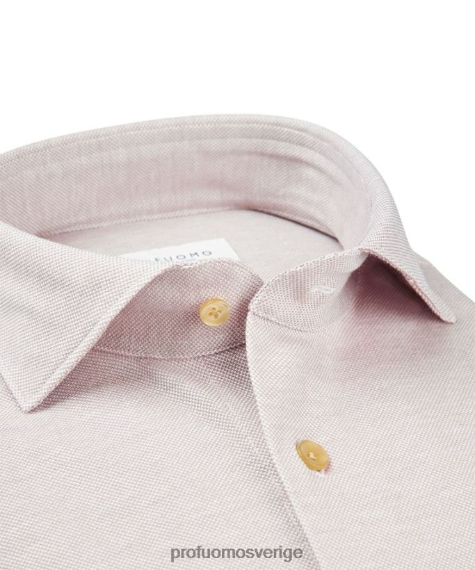 Kläder se Profuomo män stickad skjorta beige N8XR4160