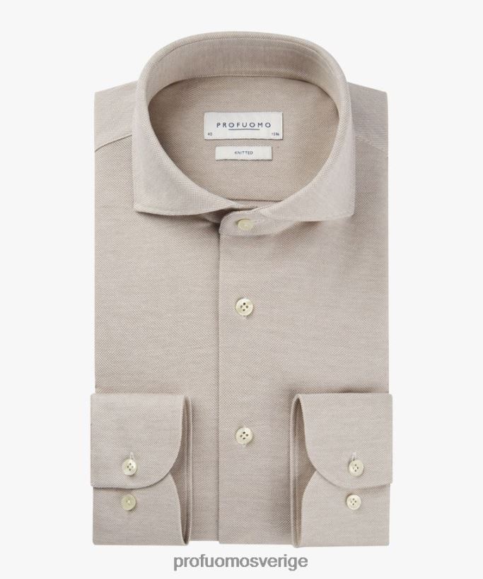 Kläder se Profuomo män stickad skjorta beige N8XR4786