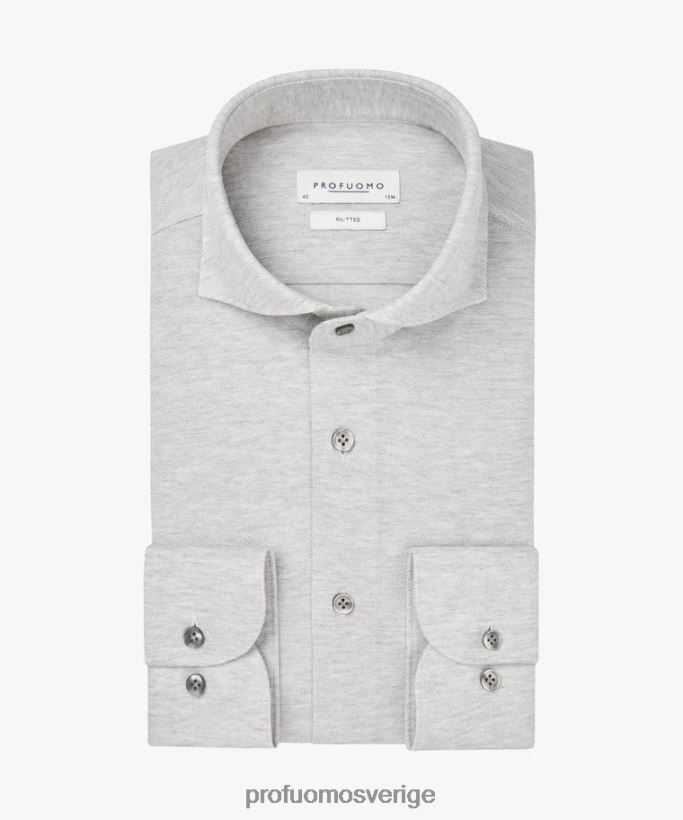 Kläder se Profuomo män stickad skjorta grå N8XR474