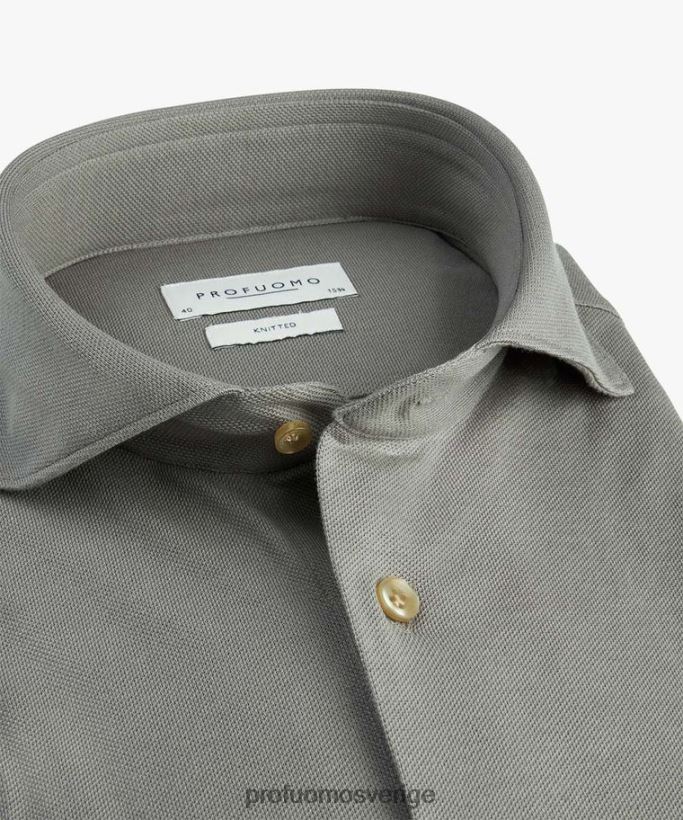 Kläder se Profuomo män stickad skjorta grön N8XR4784