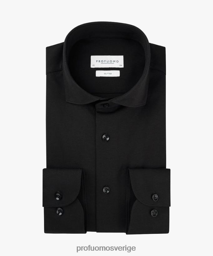 Kläder se Profuomo män stickad skjorta svart N8XR412