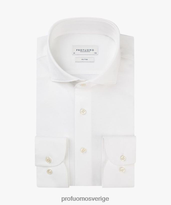 Kläder se Profuomo män stickad skjorta vit N8XR411