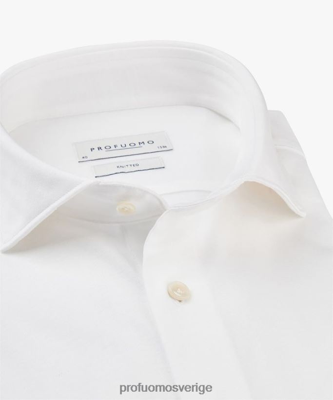 Kläder se Profuomo män stickad skjorta vit N8XR411