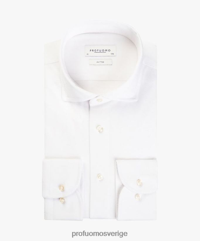 Kläder se Profuomo män stickad skjorta vit N8XR417