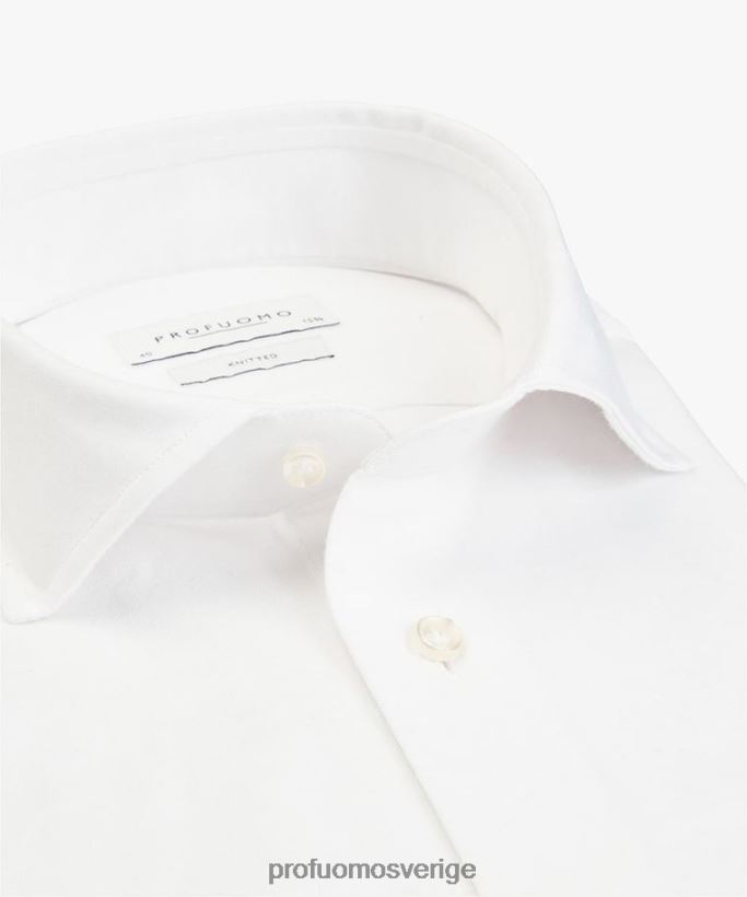 Kläder se Profuomo män stickad skjorta vit N8XR417
