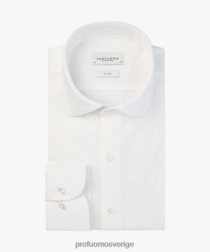 Kläder se Profuomo män stickad skjorta vit N8XR497