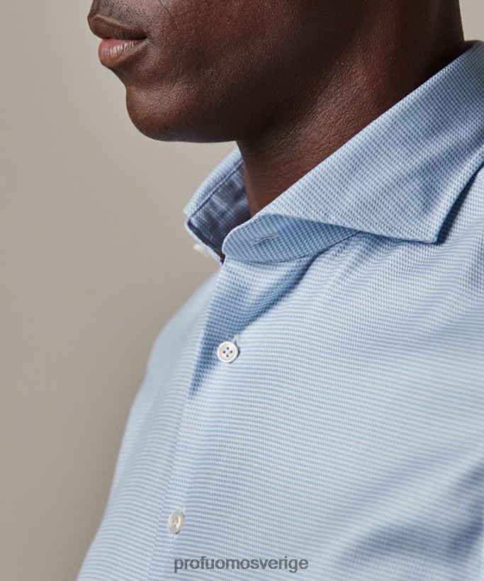 Kläder se Profuomo män dobby reseskjorta blå N8XR4143