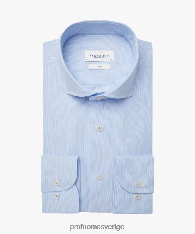 Kläder se Profuomo män randig reseskjorta blå N8XR457
