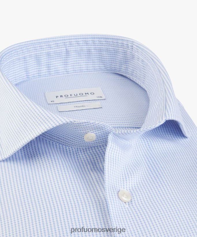 Kläder se Profuomo män struktur reseskjorta blå N8XR446