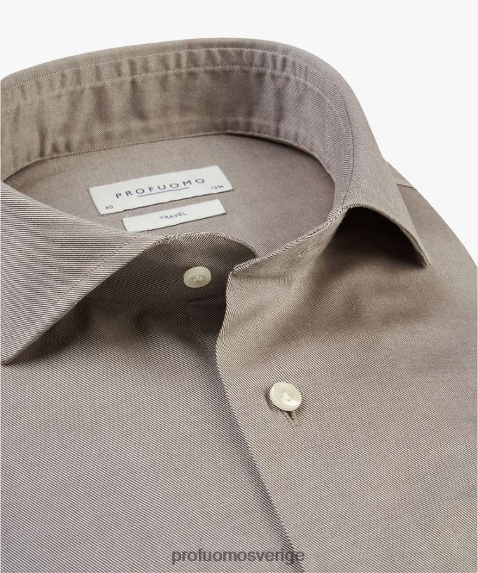 Kläder se Profuomo män twill reseskjorta grön N8XR4169