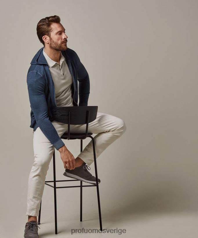 Kläder se Profuomo män hoodie med hel dragkedja Marin N8XR4233