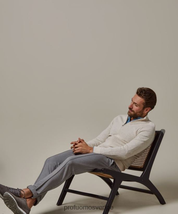 Kläder se Profuomo män kofta med dragkedja off-white N8XR4311