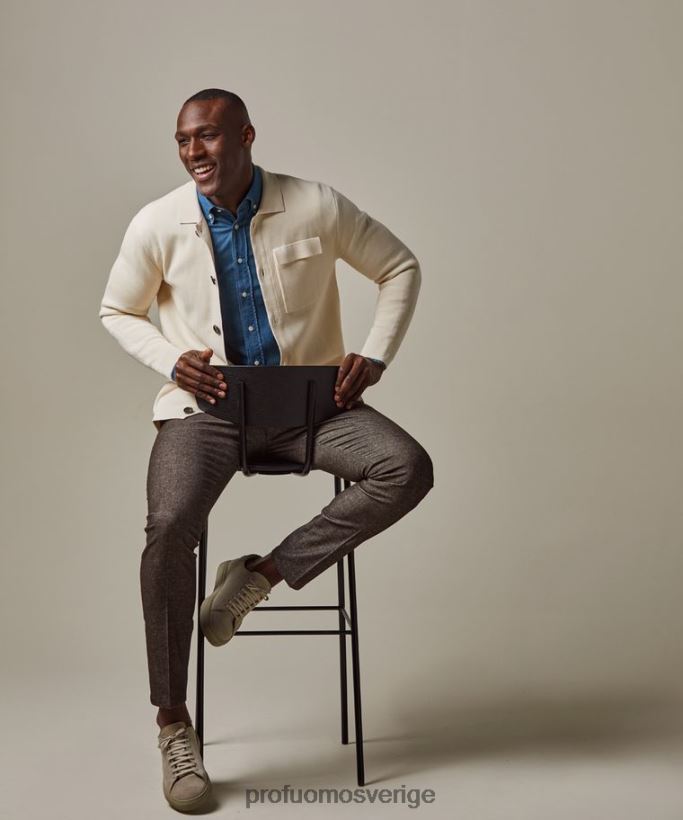 Kläder se Profuomo män lyxig kofta off-white N8XR4274