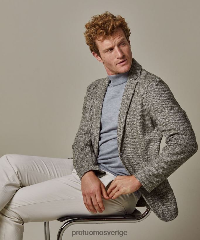 Kläder se Profuomo män melange stickad turtleneck grön N8XR4420