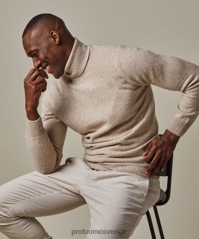Kläder se Profuomo män ull turtleneck beige N8XR4285