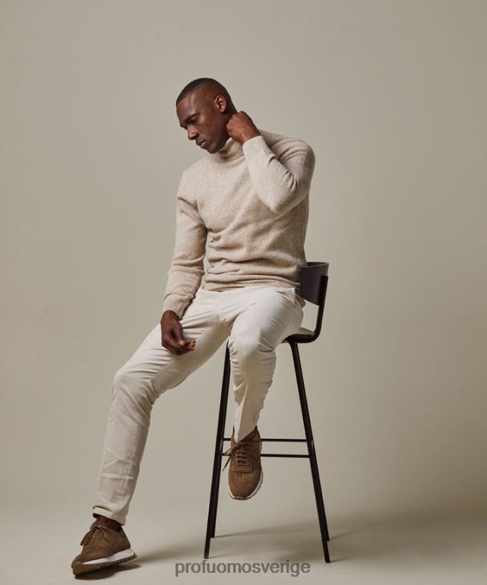 Kläder se Profuomo män ull turtleneck beige N8XR4285