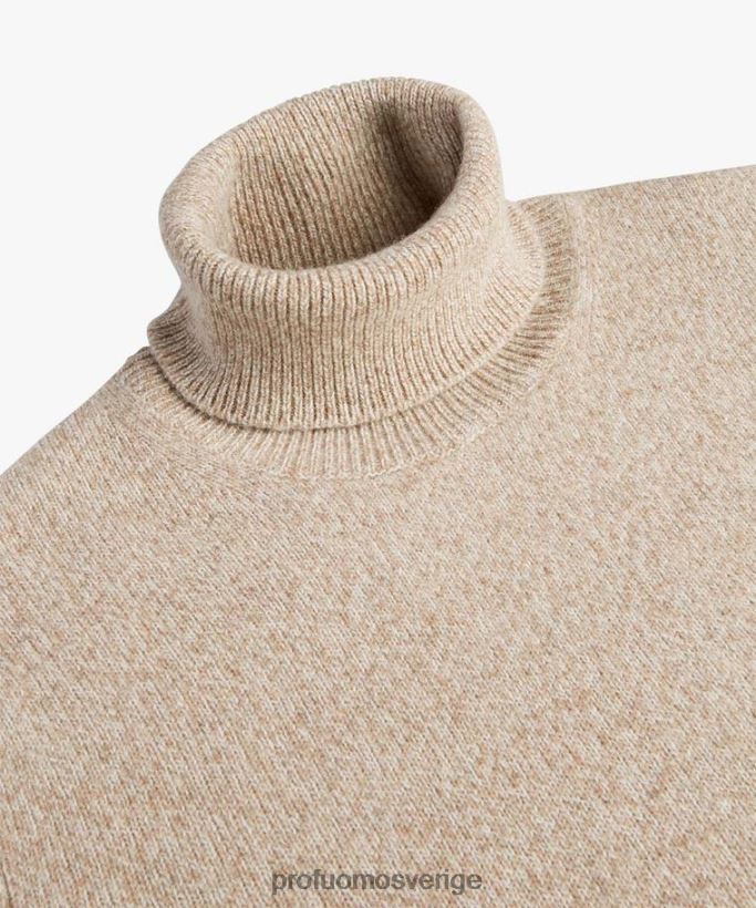 Kläder se Profuomo män ull turtleneck beige N8XR4285