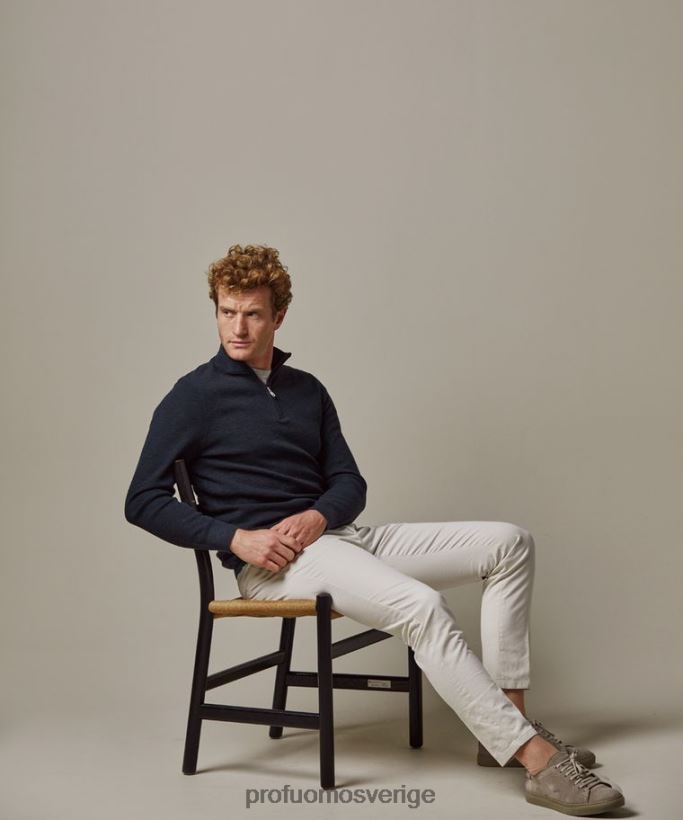 Kläder se Profuomo män texturerad halv dragkedja Marin N8XR4255