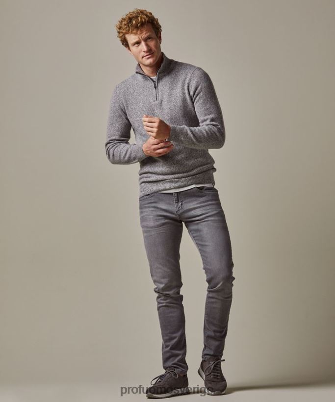 Kläder se Profuomo män ull halv blixtlås anthra N8XR4281