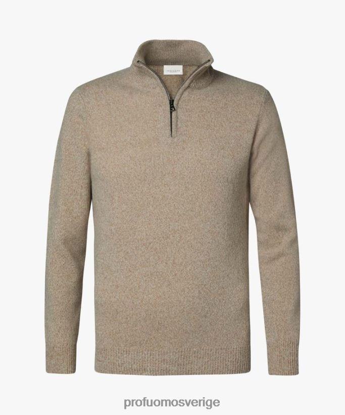 Kläder se Profuomo män ull halv blixtlås beige N8XR4282
