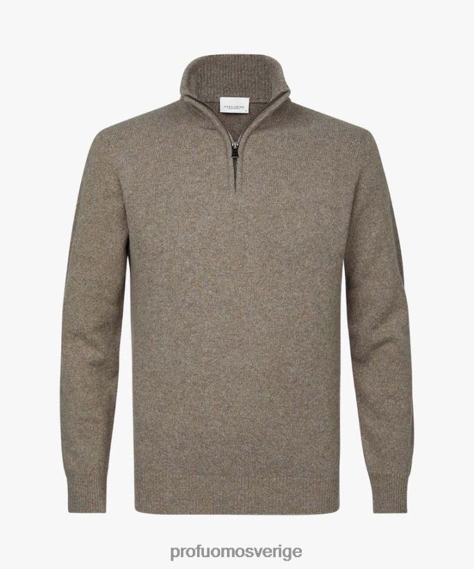 Kläder se Profuomo män ull halv blixtlås brun N8XR4283