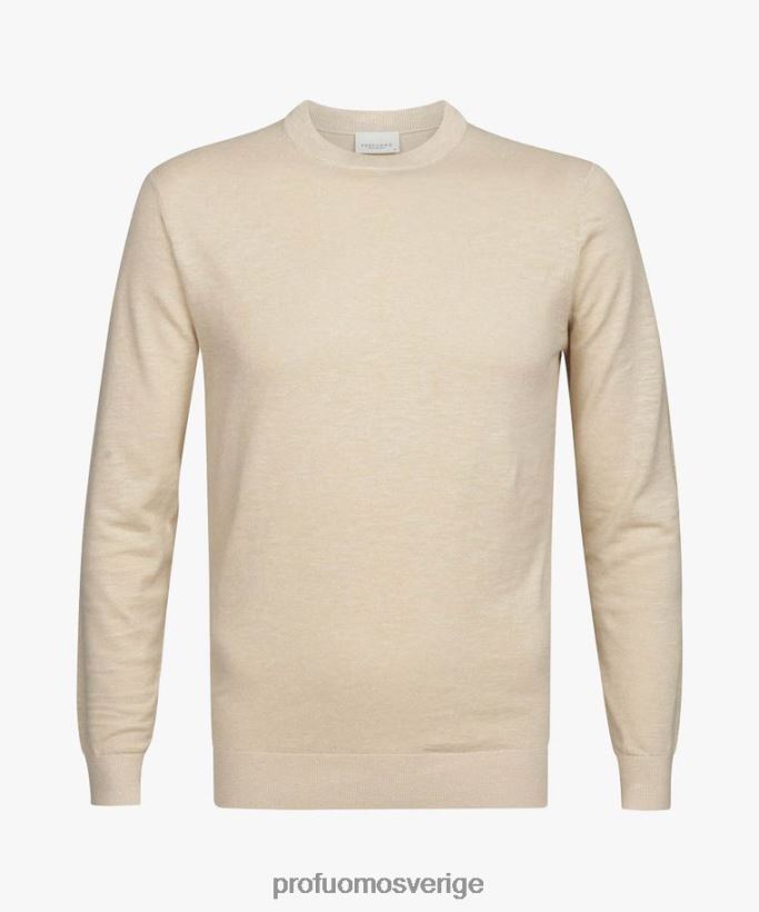 Kläder se Profuomo män bomull-linne crewneck beige N8XR4312