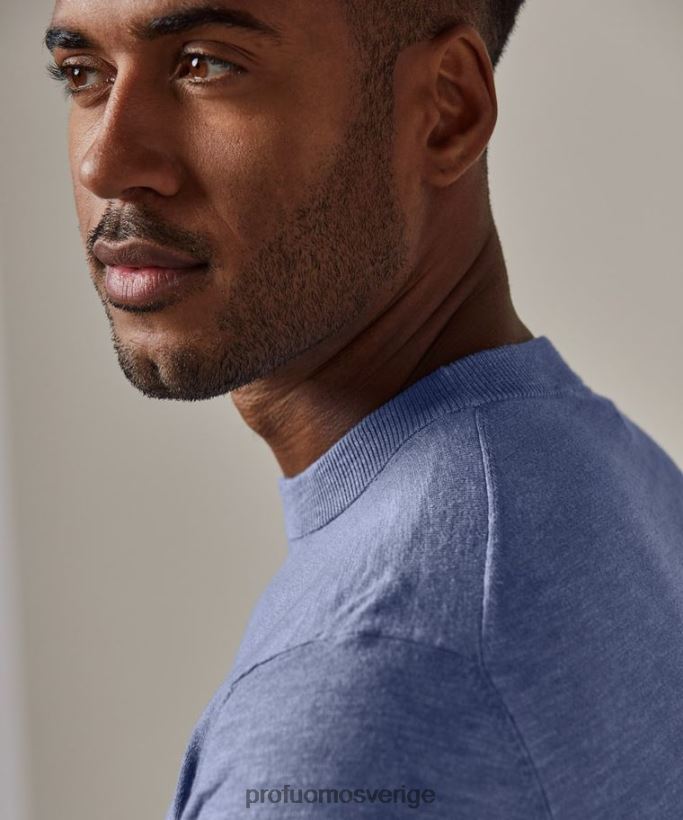 Kläder se Profuomo män bomull-linne crewneck blå N8XR4292