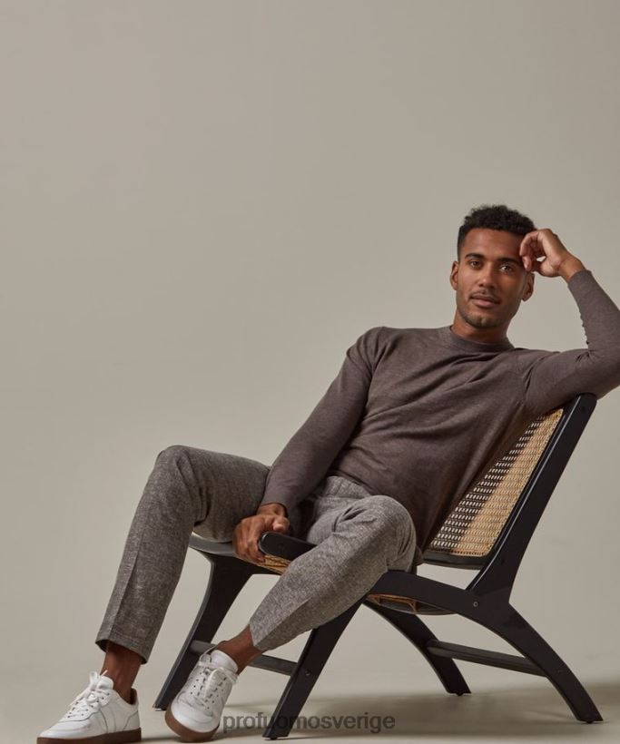 Kläder se Profuomo män bomull-linne crewneck brun N8XR4313