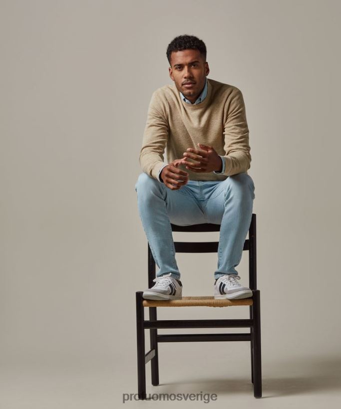 Kläder se Profuomo män crewneck beige N8XR4232