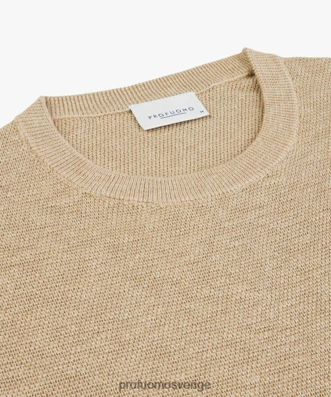 Kläder se Profuomo män crewneck beige N8XR4232