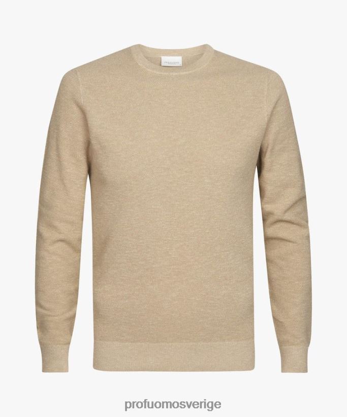 Kläder se Profuomo män crewneck beige N8XR4232