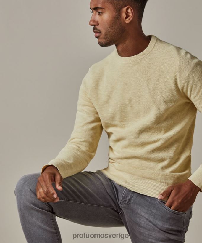 Kläder se Profuomo män crewneck gul N8XR4234