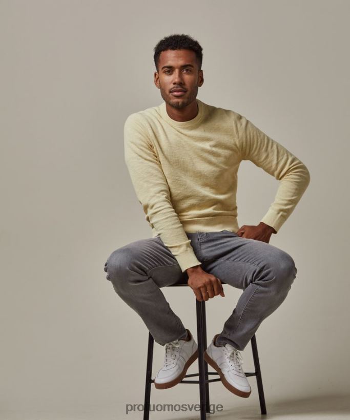 Kläder se Profuomo män crewneck gul N8XR4234