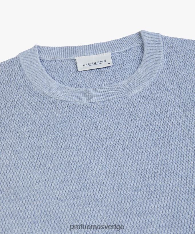 Kläder se Profuomo män crewneck ljusblå N8XR4306