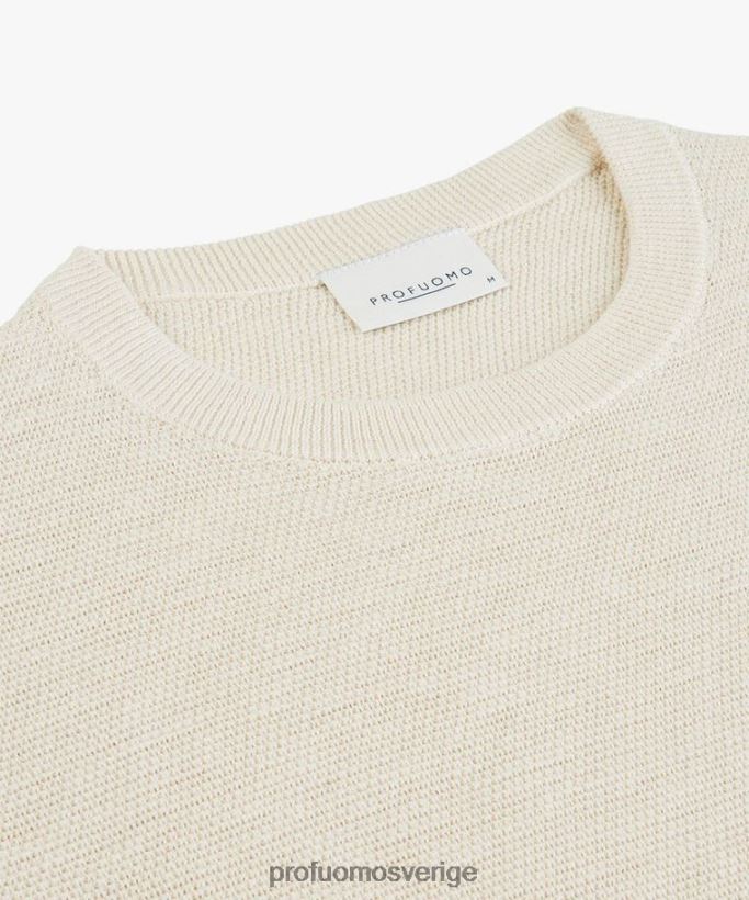 Kläder se Profuomo män crewneck off-white N8XR4307