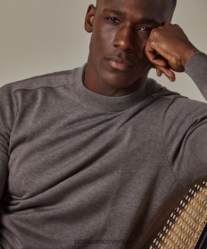 Kläder se Profuomo män lyxig crewneck brun N8XR4269